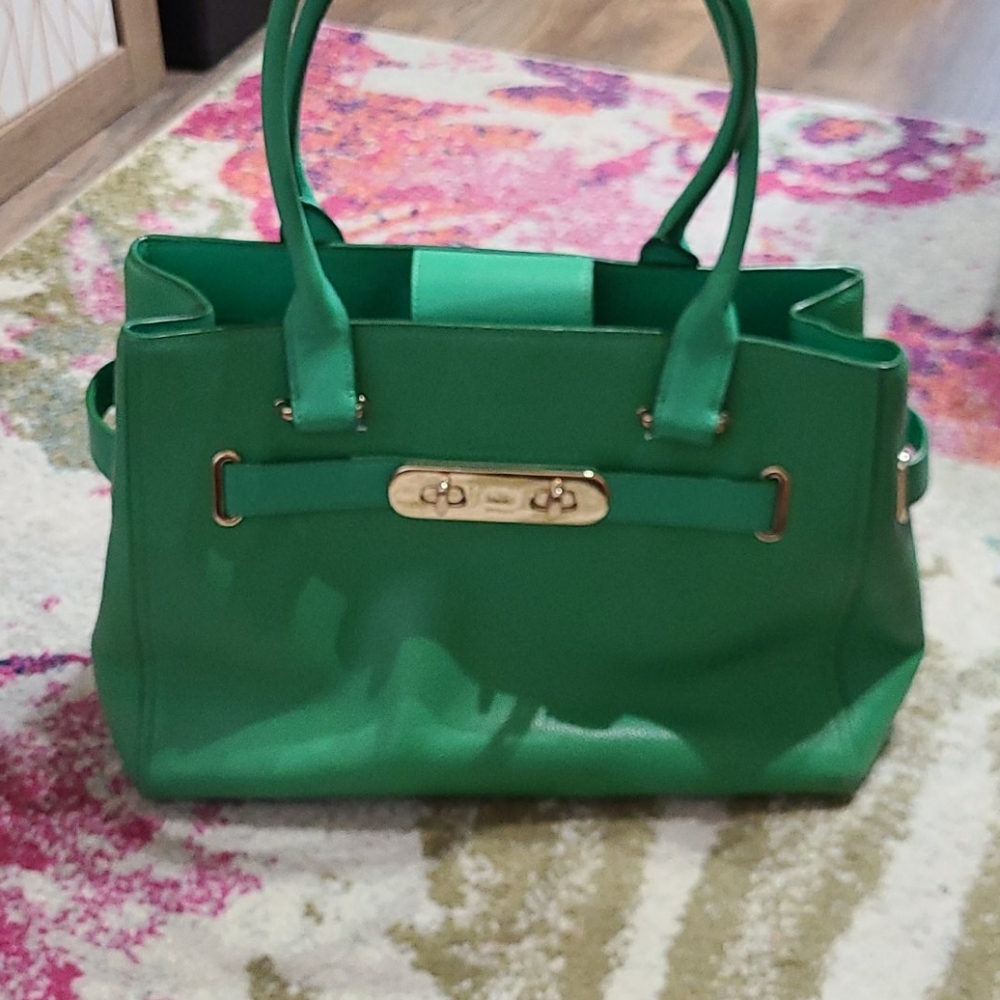 Green coach bag